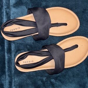 Torrid Black and Tan Sandals